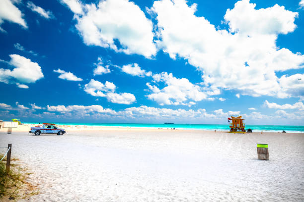 istock Miami Beach colorful beach and ocean view, Florida 1986081456