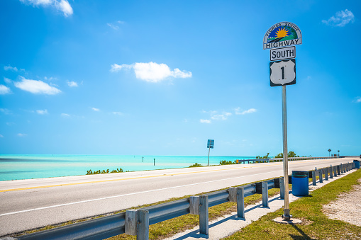 Florida scenic highway 1 on Florida Keys scenic drive,  USA