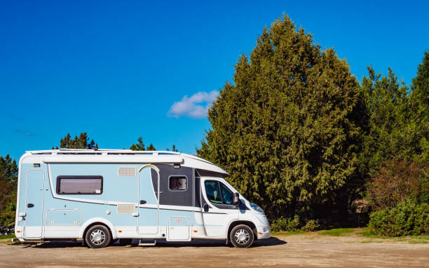 istock Rv camper camping on nature, Spain. 1986084552