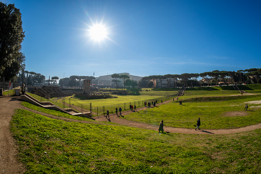 Rome, Lazio, Italy: With its 600 meters in length, the Circus Maximus is an ancient stadium dedicated to horse racing and public performances linked to Roman religious festivals