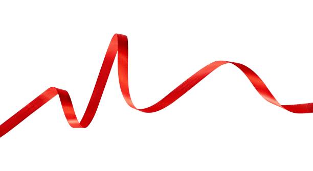 istock Wavy shiny red ribbon isolated 1986295336