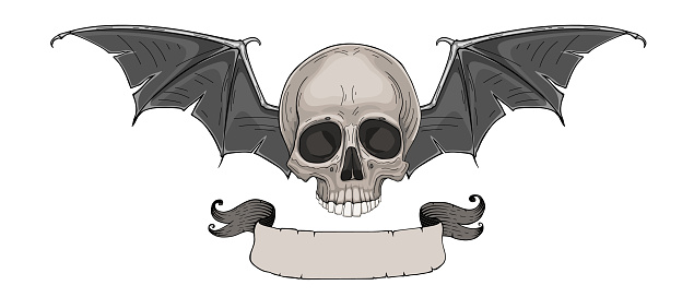 Vector emblem skull vector illustration, sign