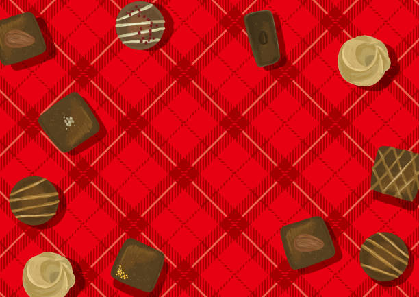 ilustrações de stock, clip art, desenhos animados e ícones de tartan check and chocolate backgrounds web graphics - red backgrounds watercolor painting striped