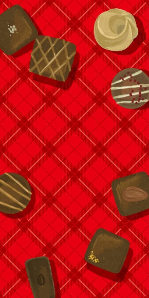 tartan check and chocolate backgrounds web graphics - red backgrounds watercolor painting striped stock-grafiken, -clipart, -cartoons und -symbole