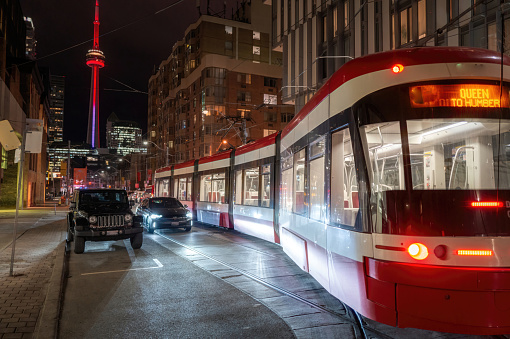 Mass transit / public transportation in downtown Toronto.