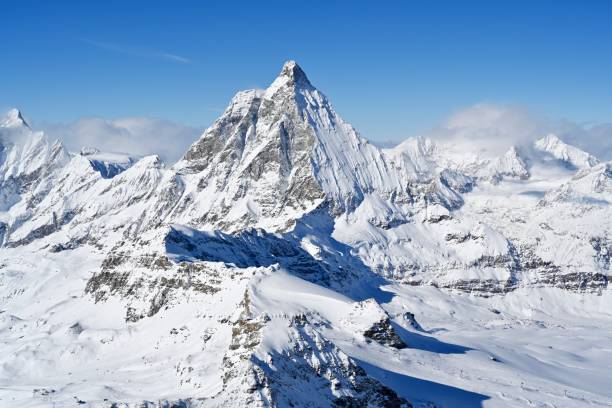 Matterhorn is the most famous snowy peaks  in the Alps,which is 4478 meters above sea level.It is such a magnificent scenery,Its glaciers so fascinating.It is a famous tourist resort and ski resorts.