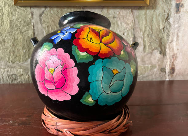 istock Oaxaca, Mexico: Antique Traditional Floral Painted Pot 1986547830