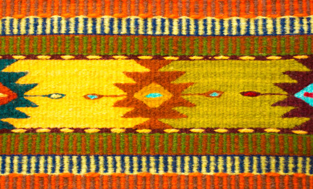 istock Oaxaca: Traditional Mexican Wool Woven Rug/Textile Detail (Close-Up) 1986556498