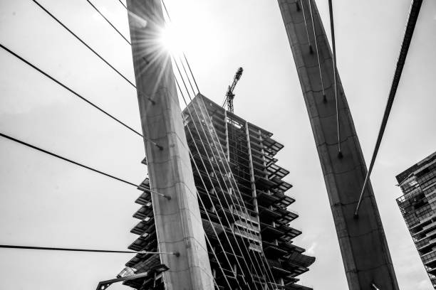 Mexico City, March 03 2015 Santa Fe Mexico city.  windows of a modern building with innovative architecture