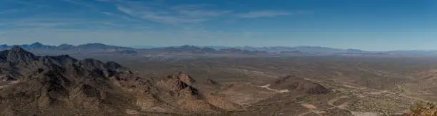 Panoramic view of Quartzsite Az seen from mountain top
