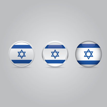 Vector Set of Israel Round Icons