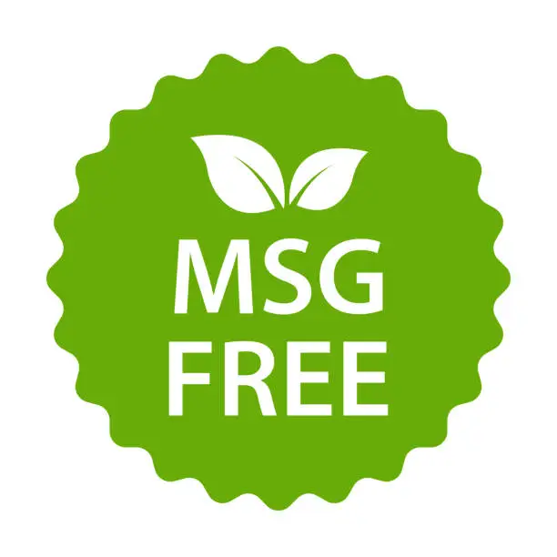 Vector illustration of MSG FREE icon vector. Glutamate no added food package sign for your website design, logo, app, UI.illustration