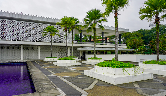 Kuala Lumpur, Malaysia - January 7, 2024: National mosque of Malaysia Masjid Negara