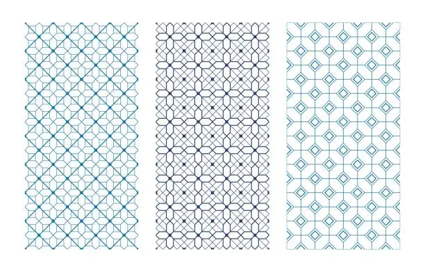 Vector illustration of Abstract pattern set seamless pattern vector decorative graphic design wallpaper background for your design