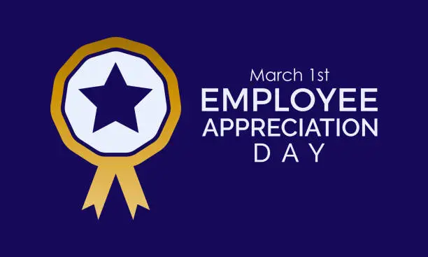 Vector illustration of Employee Appreciation Day celebrated every year of March 1, Appreciation Vector banner, flyer, poster and social medial template design.