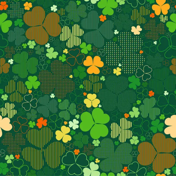 Vector illustration of Seamless clover leaf pattern