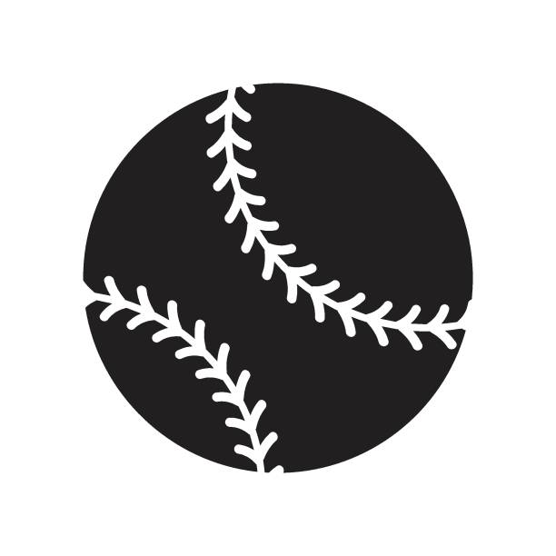 softball icon vector - hitting playing baseball athlete点のイラスト素材／クリップアート素材／マンガ素材／アイコン素材