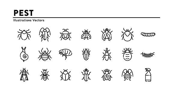 Simple and easy to use pest icon set