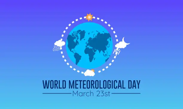 Vector illustration of World Meteorological Day Observed every year of March 23rd, Vector banner, flyer, poster and social medial template design.