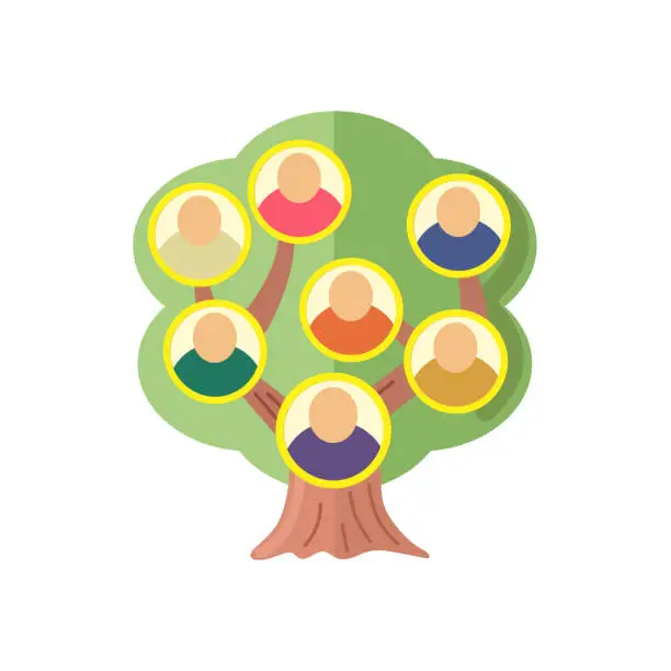 Vector illustration of Family tree icon clipart avatar logotype isolated vector illustration