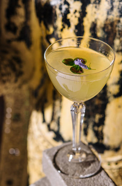 istock Alcohol cocktail with flower in glass 1986977145