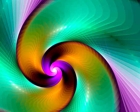 Abstract geometric spiral fractal art.