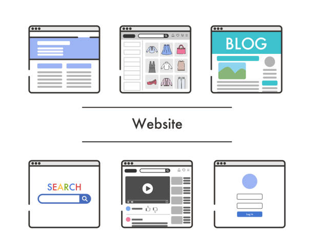 stockillustraties, clipart, cartoons en iconen met the set of website illustrations - homepage