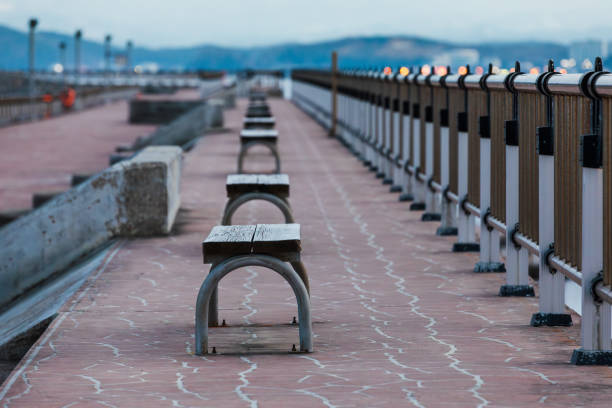 Benches on the breakwater where you can take a walk.