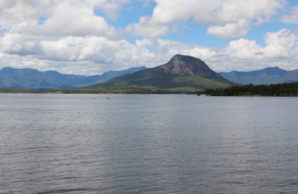 Looking across Moogerah Lake to Mt Greville stock photo