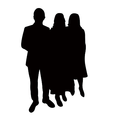 women together, silhouette vector