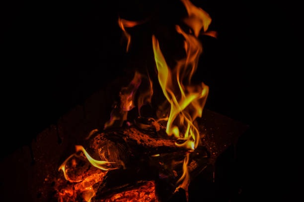 Flame of fire on a black background