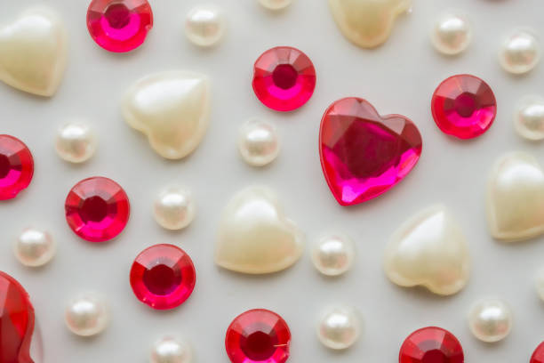 jewelry sticker decorated on white paper background