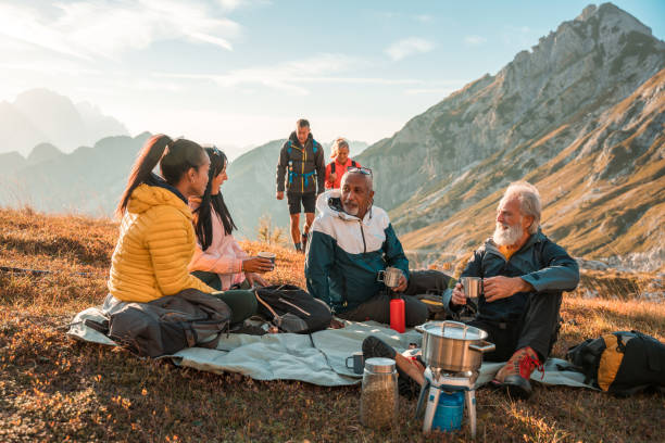 istock Tea Time Bliss for Diverse Hiking Squad 1987087417