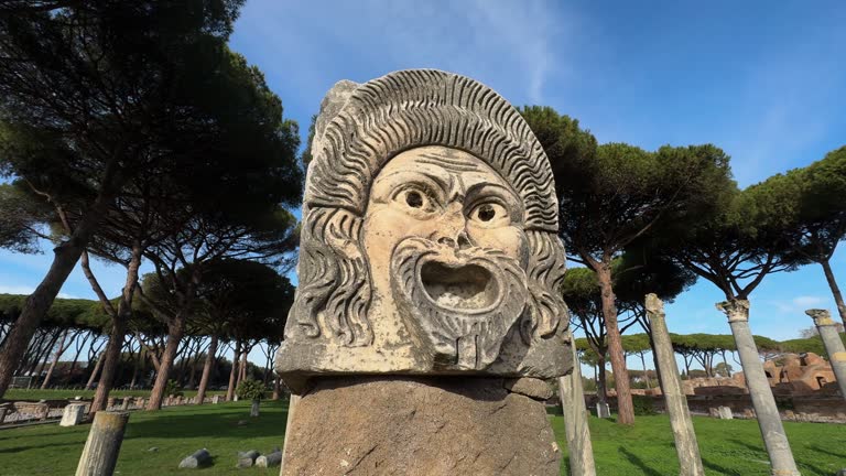 Ancient Rome art: Ostia Antica theater masks