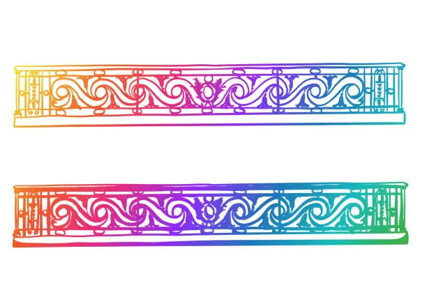Vector illustration of Bronze Railing Rainbow
