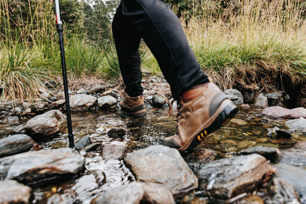 istock Nature's Dance Hiker's Legs in a Close-Up River Walk Adventure 1987094198