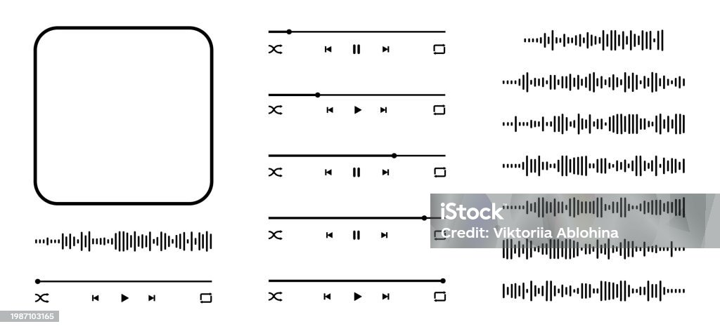 Audio Mp3 Player Interface Template And Constructor Elements With Album ...