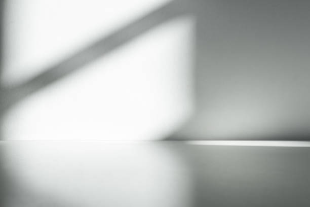 istock Wall interior background, studio and backdrops show products.with shadow from window color silver . background for text insertion and presentation product 1987126213