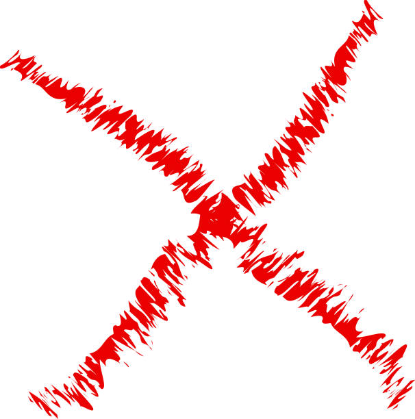 istock Red cross sign icon. Wrong mark icon. Red cross X symbol. Grunge X icon. 1987138466