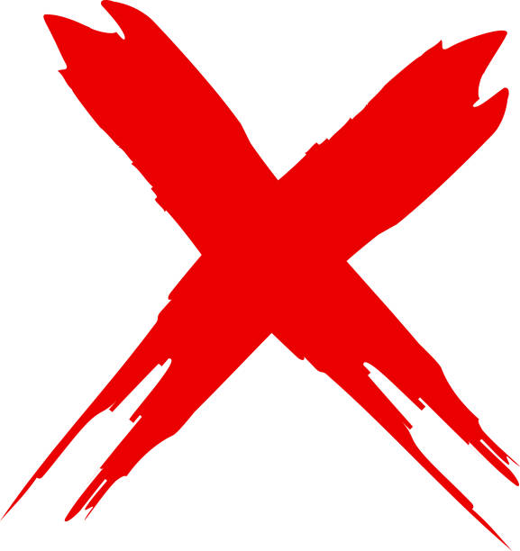 istock Red cross sign icon. Wrong mark icon. Red cross X symbol. Grunge X icon. 1987143323