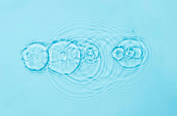 istock Abstract water, cosmetic background with rings, water surface. Spa concept. Splash cosmetic moisturizer water micellar toner or emulsion 1987146105
