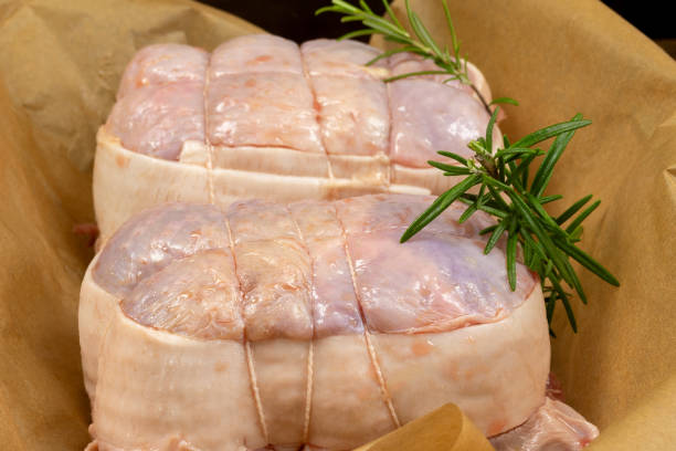 istock raw roast turkey, close-up, in a dish 1987152292