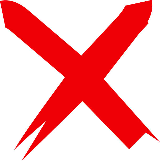 istock Red cross sign icon. Wrong mark icon. Red cross X symbol. Grunge X icon. 1987163263