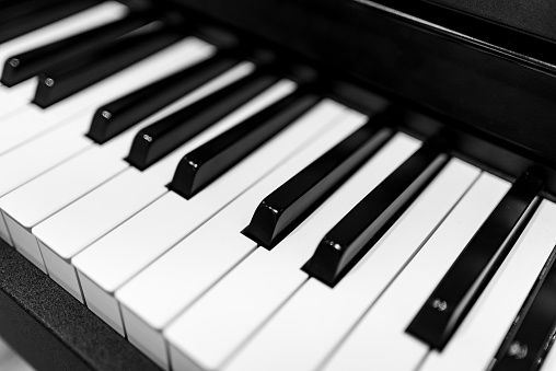 black and white piano keys background