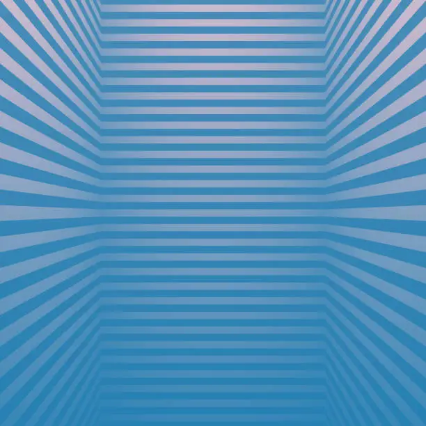 Vector illustration of Abstract striped background and Blue gradient - Trendy 3D background