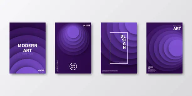 Vector illustration of Brochure template layout, Purple cover design, business annual report, flyer, magazine