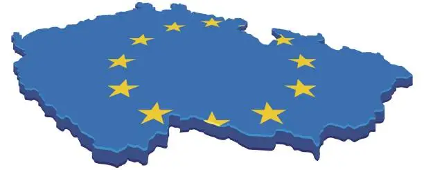 Vector illustration of European Czech Republic (cut out)