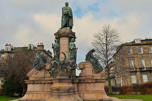 A view of the statuary around the city of Edinburgh in Scotland.