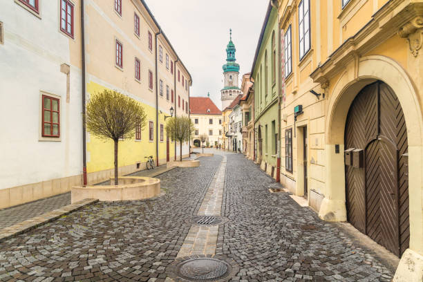 istock Firewatch Tower with historic street in Sopron, Hungary. 1987234800