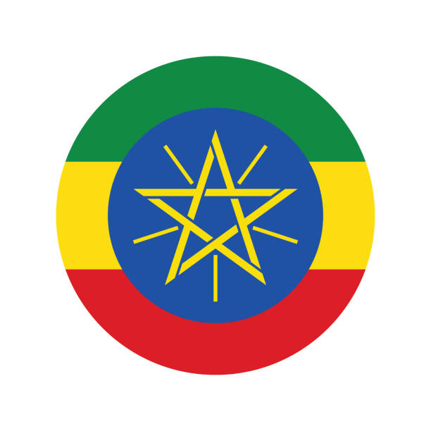 ilustrações, clipart, desenhos animados e ícones de ethiopia flag. button flag icon. standard color. circle icon flag. computer illustration. digital illustration. vector illustration. - beta israel